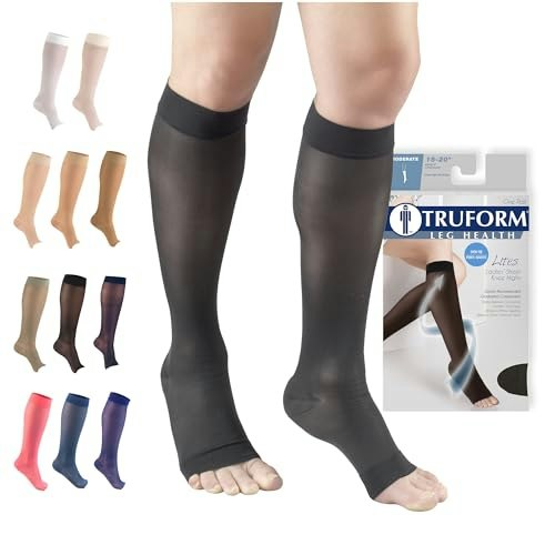 Truform Women's Open Toe Knee High Compression Stockings 15-20 mmHg: $15.18 Truform Women's Open Toe Knee High Compression Stockings 15-20 mmHg: $15.18