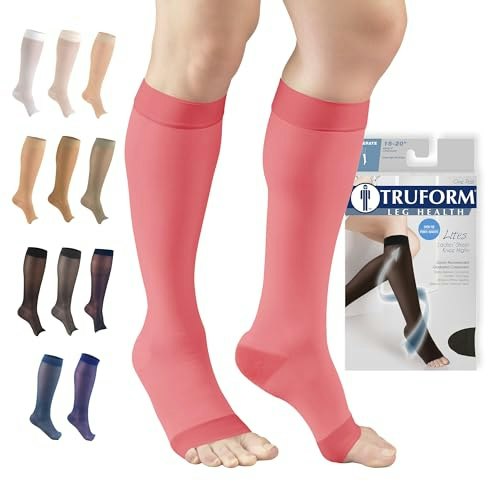 Truform Women's Knee-High Open-Toe Sheer Compression Stockings: $15.19