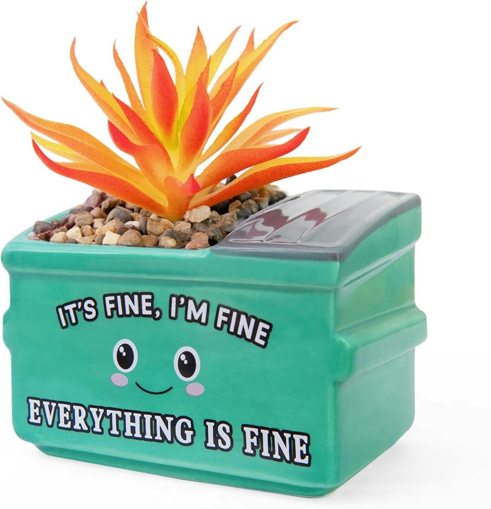 Emotional Support Dumpster Fire Planter: $8.48 w/ Prime