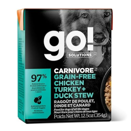 Go! Solutions Carnivore Grain-Free Chicken, Turkey, and Duck Stew Wet Dog Food 12.5-oz. Can: $5.19 Go! Solutions Carnivore Grain-Free Chicken, Turkey, and Duck Stew Wet Dog Food 12.5-oz. Can: $5.19