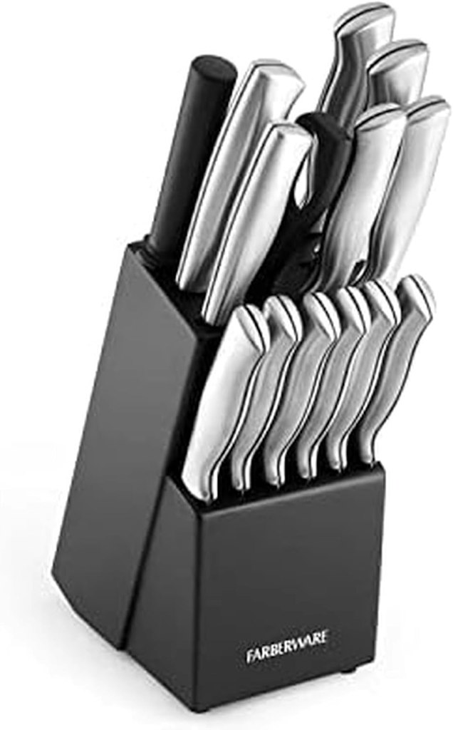 Farberware 15-Piece Stainless Steel Knife Block Set: $19 w/ Prime