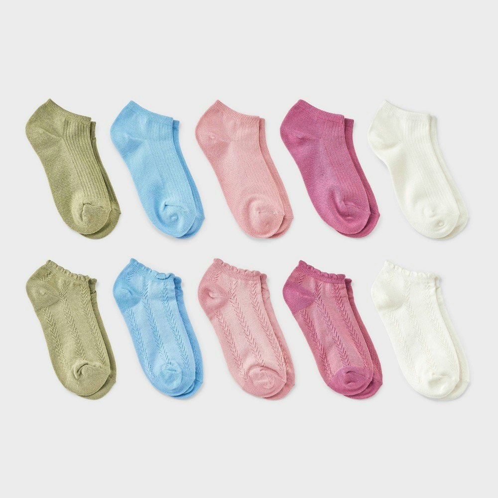 Cat & Jack Girls' Low Cut Socks 10-Pack: $10