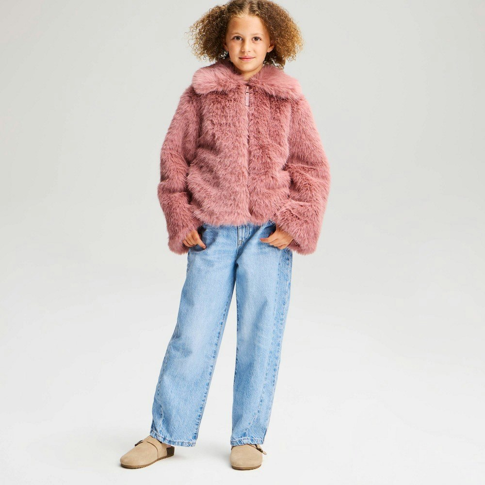 Cat & Jack Girls' Faux Fur Short Coat: $40