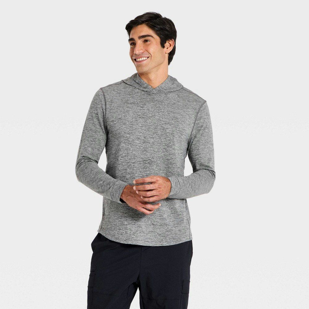 All in Motion Men's Soft Stretch Hooded Long Sleeve Top: $25