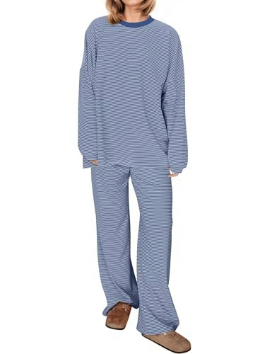 Missactiver Women's 2-Piece Striped Lounge Set: $23.99