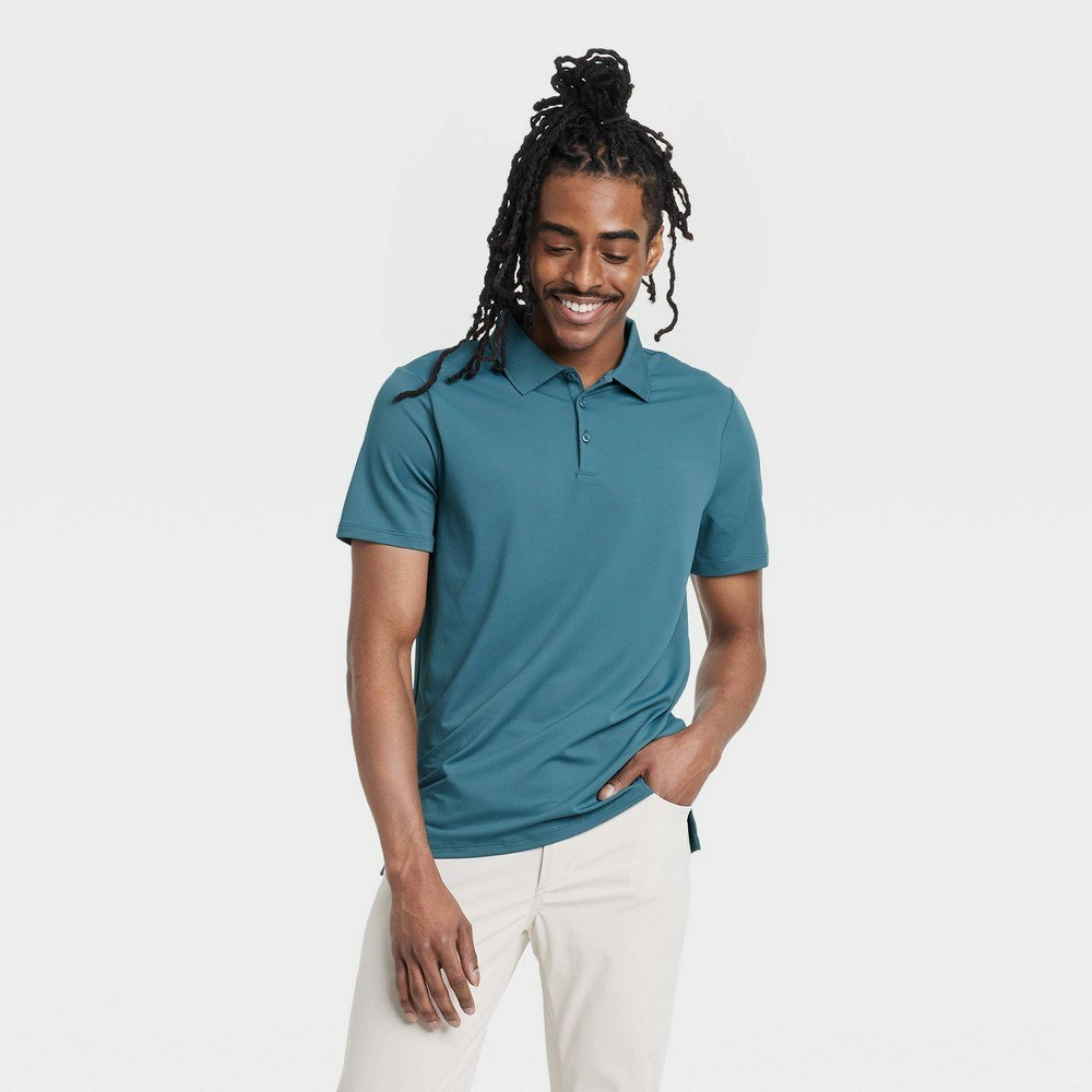 All In Motion Men's Textured Polo Shirt: $30 All In Motion Men's Textured Polo Shirt: $30