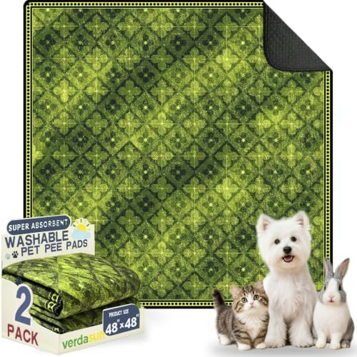 Verdasun 48"x48" Washable Puppy Pee Pads 2-Pack: $33.49 Verdasun 48"x48" Washable Puppy Pee Pads 2-Pack: $33.49