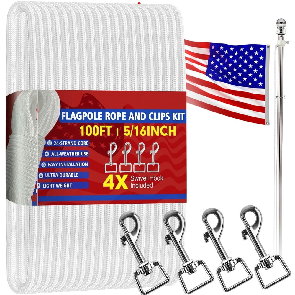 Yalumo 100-Foot Flag Pole Rope Kit: $12.58 Yalumo 100-Foot Flag Pole Rope Kit: $12.58