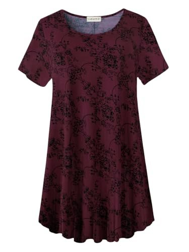 Larace Women's Plus Size Short Sleeve Tunic 3X: $19.19 Larace Women's Plus Size Short Sleeve Tunic 3X: $19.19