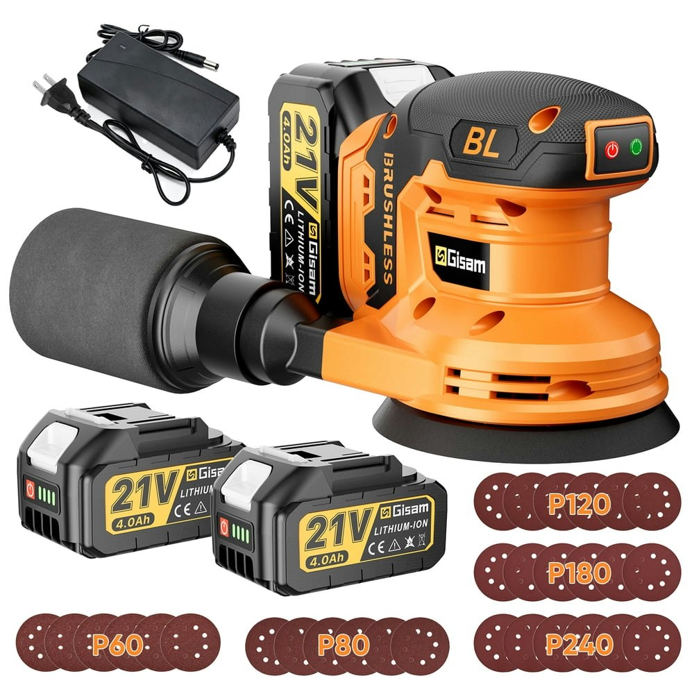 Gisam 5-Inch Cordless 3-Speed Random Orbital Sander: $63.98 Gisam 5-Inch Cordless 3-Speed Random Orbital Sander: $63.98