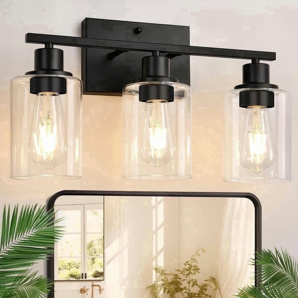 17-Inch 3-Light Matte Black Vanity Light Fixture: $29.99