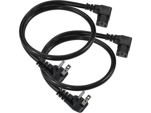 90-Degree Right Angle IEC C13 Computer Power Cord 2-Pack: $25.49