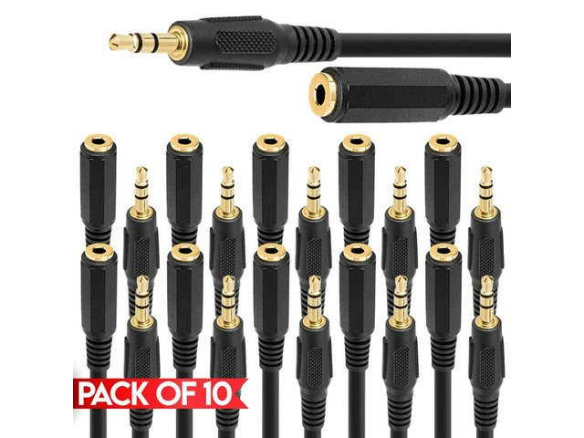 Cmple 6-Foot 3.5mm Headphone Extension Cable 10-Pack: $28.99