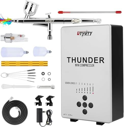 Utyuty 27-PSI Portable Airbrush Kit with Compressor: $49.99 Utyuty 27-PSI Portable Airbrush Kit with Compressor: $49.99