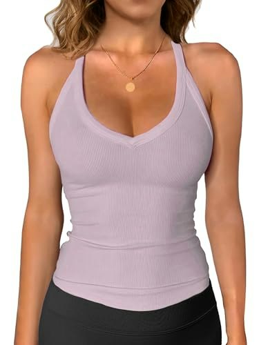 iGENJUN Women's Ribbed Racerback Yoga Tank Top: $11.99 iGENJUN Women's Ribbed Racerback Yoga Tank Top: $11.99