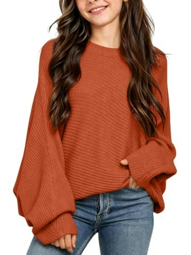 Girls Ribbed Crewneck Batwing Pullover Sweater: $14.23 Girls Ribbed Crewneck Batwing Pullover Sweater: $14.23