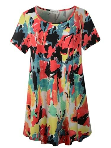 Larace Plus Size Short Sleeve Tunic Shirt: $15.99