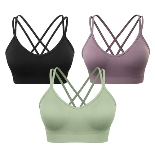 Veqking Strappy Cross Back Sports Bra 3-Pack: $24.79 Veqking Strappy Cross Back Sports Bra 3-Pack: $24.79