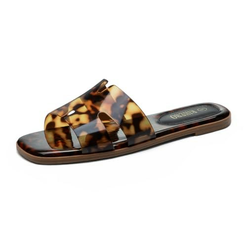 Rihero Women's Clear Leopard Dressy Slides: $25.59