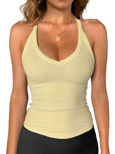 iGENJUN Women's Ribbed Racerback Yoga Tank Top: $11.99 iGENJUN Women's Ribbed Racerback Yoga Tank Top: $11.99