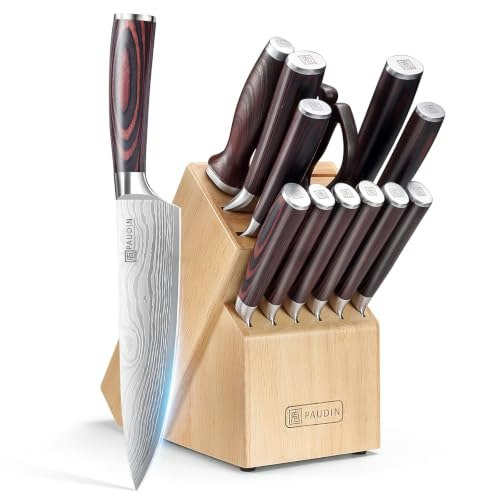 Paudin 14-Piece Knife Set with Block: $128.56 Paudin 14-Piece Knife Set with Block: $128.56