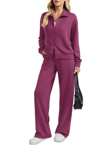 Pinspark Women's 2-Piece Zip-Up Top and Wide-Leg Pants Set: $37.59 Pinspark Women's 2-Piece Zip-Up Top and Wide-Leg Pants Set: $37.59