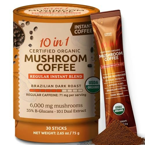 MatchaDNA 10-in-1 Organic Instant Mushroom Coffee 30-Pack: $18.99