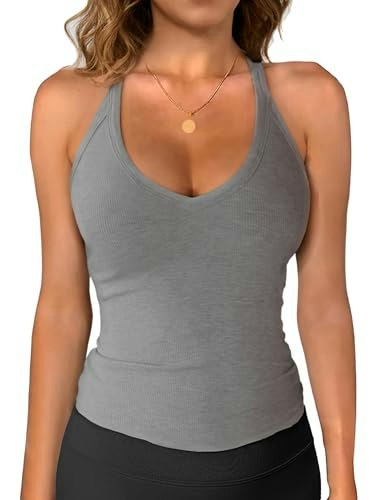iGENJUN Women's Ribbed Racerback Yoga Tank Top: $11.99 iGENJUN Women's Ribbed Racerback Yoga Tank Top: $11.99