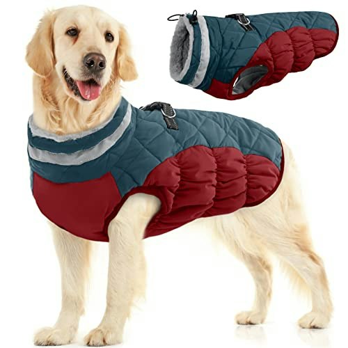 Fuamey Dog Winter Fleece Coat with Harness: $35.99