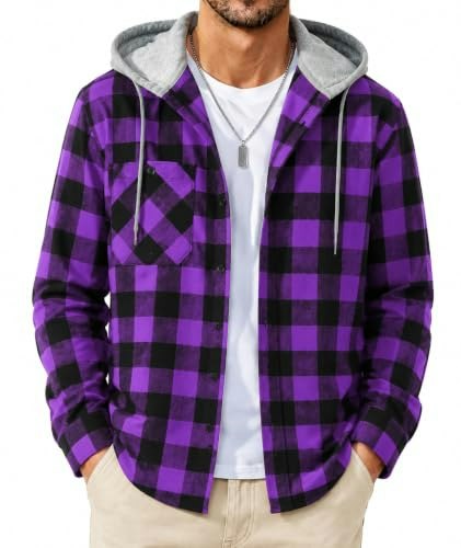Scodi Men's Flannel Hooded Plaid Shirt: $9.99 Scodi Men's Flannel Hooded Plaid Shirt: $9.99