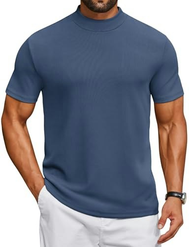 Coofandy Men's Mock Turtleneck Short Sleeve Shirt: $14.24 Coofandy Men's Mock Turtleneck Short Sleeve Shirt: $14.24