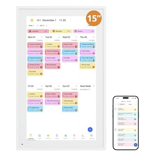 15-inch Digital Wall Calendar and Family Chore Chart: $135.99
