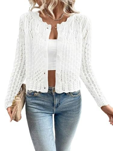 Urchics Women's Hollow Out Knit Cropped Cardigan: $25.99 Urchics Women's Hollow Out Knit Cropped Cardigan: $25.99