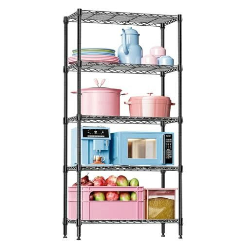 Izeuk 5-Tier Heavy Duty Adjustable Metal Storage Shelving Unit: $79.99 Izeuk 5-Tier Heavy Duty Adjustable Metal Storage Shelving Unit: $79.99