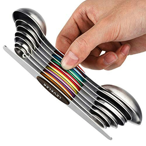 Magnetic Stainless Steel Dual-Sided Measuring Spoons Set: $12.47 Magnetic Stainless Steel Dual-Sided Measuring Spoons Set: $12.47