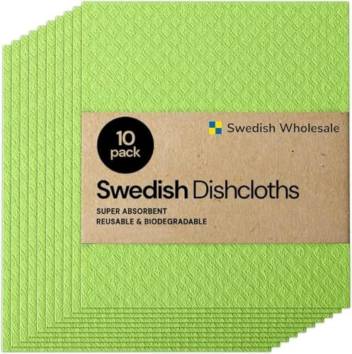 Swedish Wholesale Reusable Cellulose Dishcloths 10-Pack: $14.90 Swedish Wholesale Reusable Cellulose Dishcloths 10-Pack: $14.90