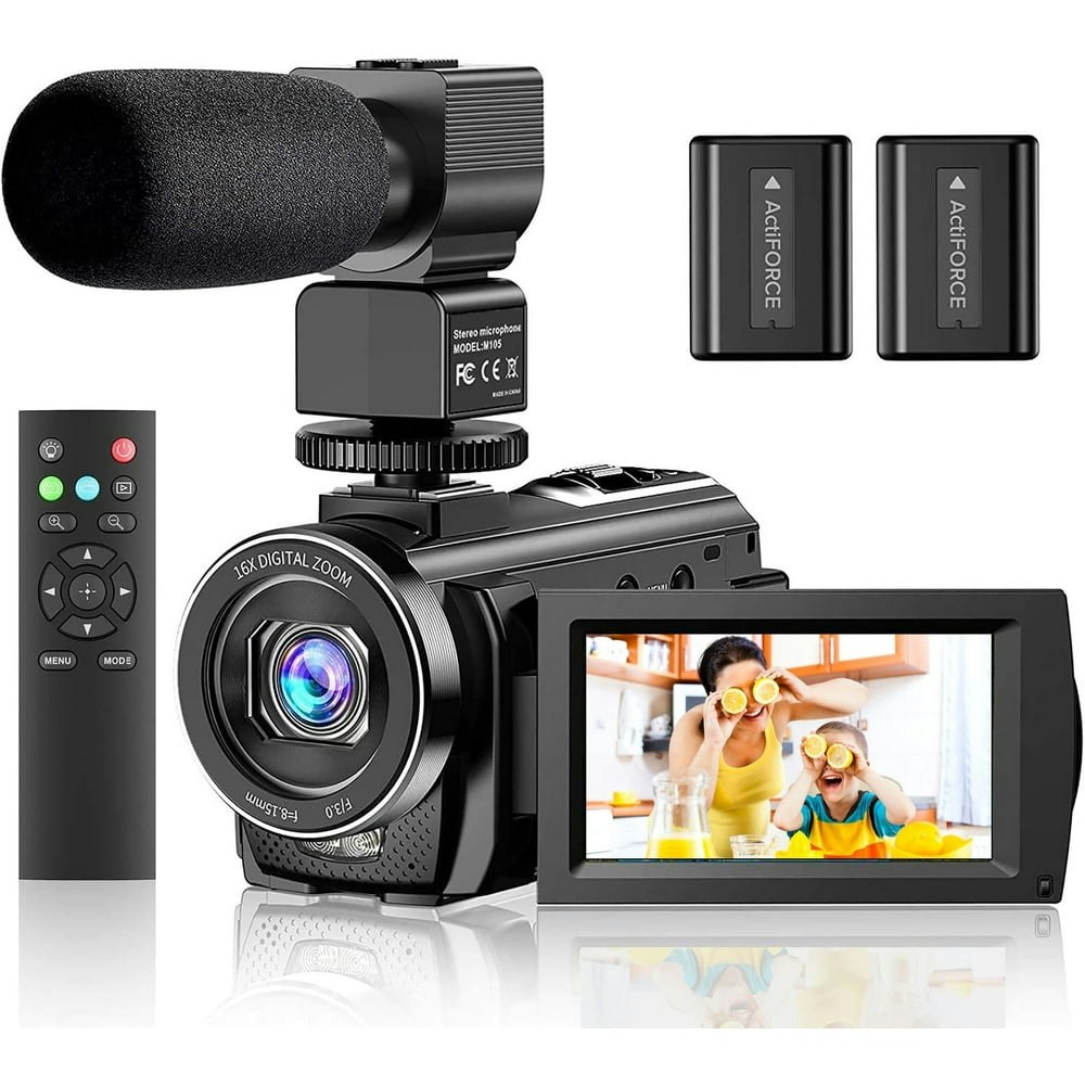 Actitop 1080p FHD Vlog Camcorder with Microphone: $75.99