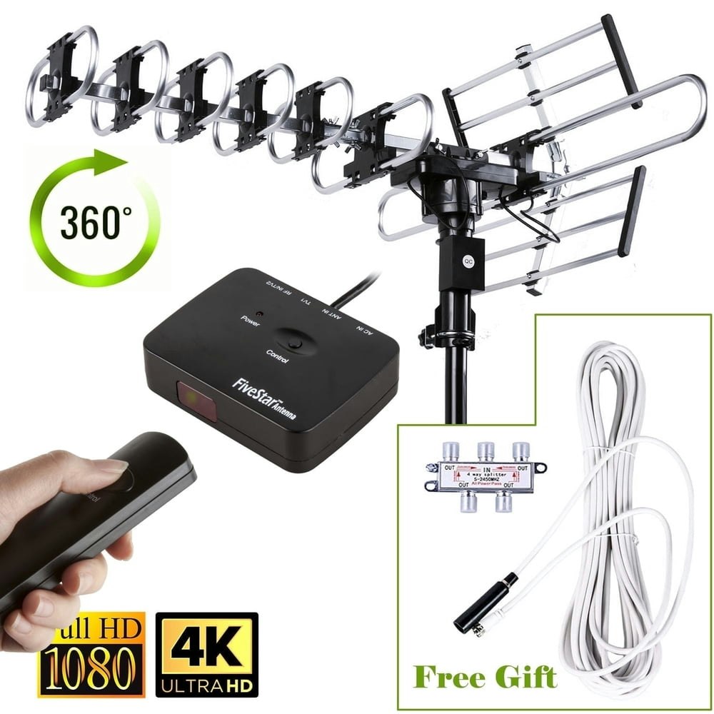 Five Star Long Range Outdoor Motorized Amplified HDTV Antenna: $59.19