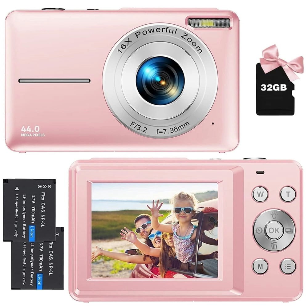 Brewene Kids 1080P 44MP 2.4-Inch Digital Camera with 32GB SD Card: $30.99 Brewene Kids 1080P 44MP 2.4-Inch Digital Camera with 32GB SD Card: $30.99