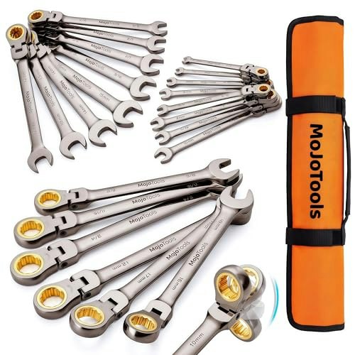 MoJoTools 16-Piece Metric Flex-Head Ratcheting Combination Wrench Set: $67.99