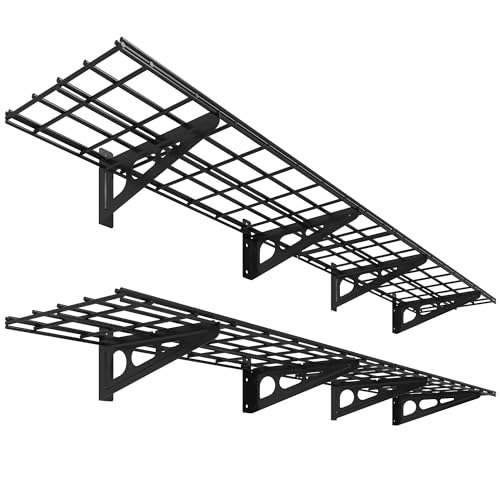 Fleximounts 12-inch x 72-inch Wall Mounted Garage Storage Shelf 2-Pack: $75.99
