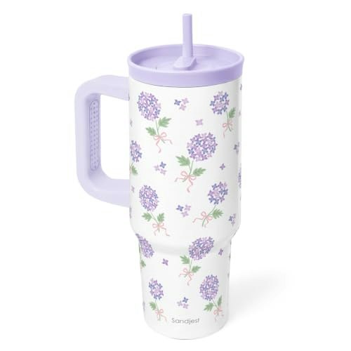 40-Ounce Stainless Steel Hydrangea Tumbler with Handle: $22.39 40-Ounce Stainless Steel Hydrangea Tumbler with Handle: $22.39