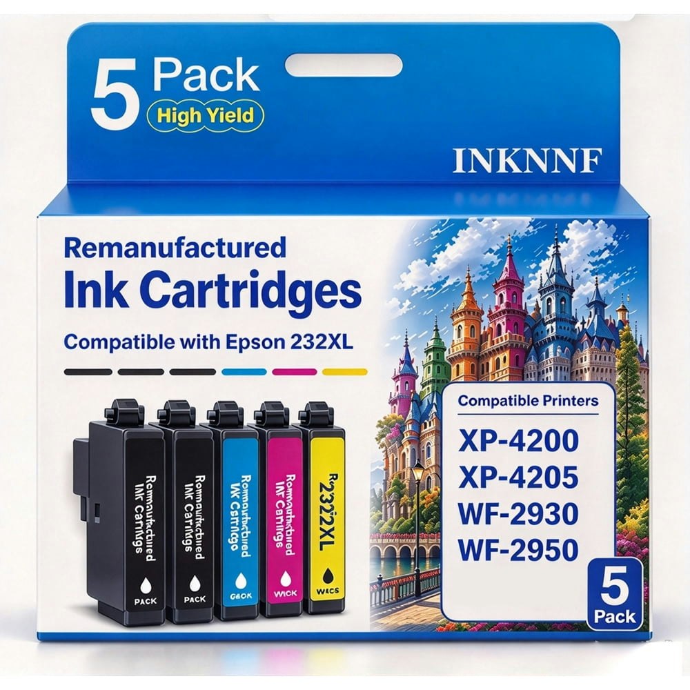 Inknnf 232XL Ink Cartridge 5-Pack: $23.44