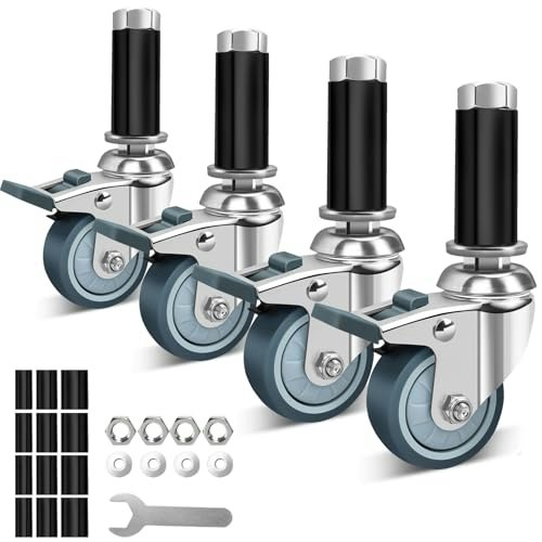 Iewoaiygneh 3-inch Expanding Stem Caster Wheels with Locking Brake 4-Pack: $28.72 Iewoaiygneh 3-inch Expanding Stem Caster Wheels with Locking Brake 4-Pack: $28.72