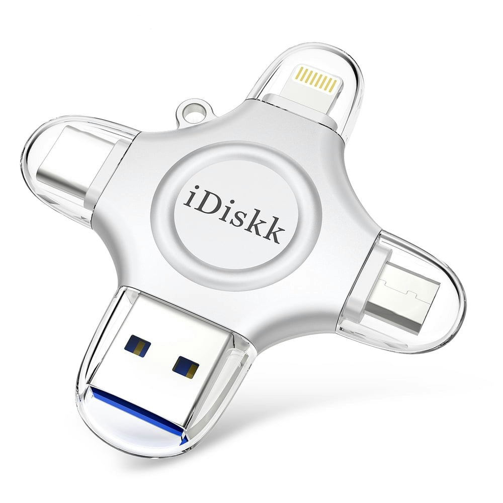 iDiskk 256GB 4-in-1 MFi Certified Photo Flash Drive: $63.89