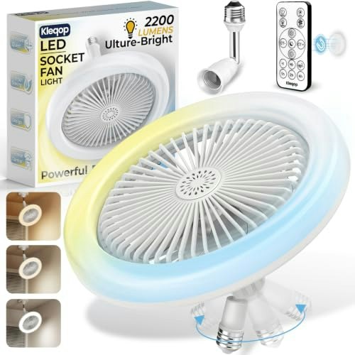 Adjustable Light Socket Fan with Remote: $21.59