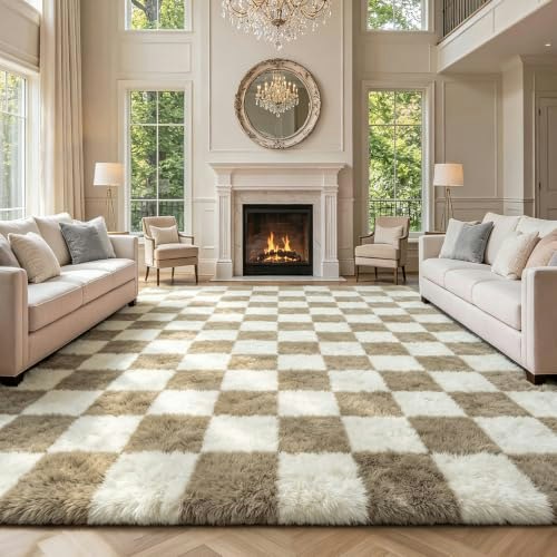 9x12ft Checkered Shag Area Rug: $114.39 9x12ft Checkered Shag Area Rug: $114.39
