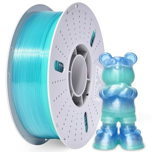 Pinball 1.75mm Rainbow Clear PETG 3D Printer Filament 1kg Spool: $14.43