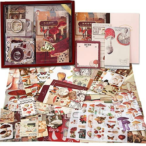 Emmoolife Vintage Mushroom Aesthetic Scrapbook Kit: $11.39 Emmoolife Vintage Mushroom Aesthetic Scrapbook Kit: $11.39