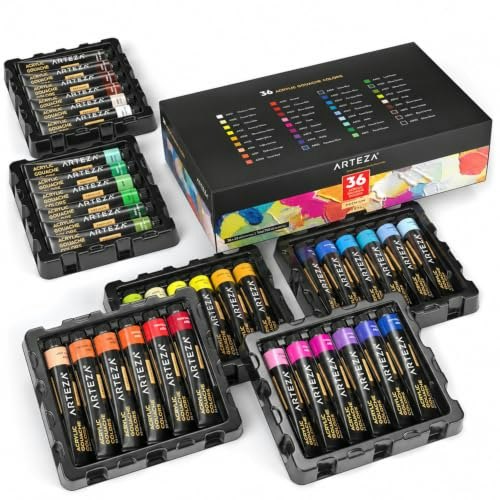 Arteza 36-Color Acrylic Gouache Paint Set: $27.19 Arteza 36-Color Acrylic Gouache Paint Set: $27.19